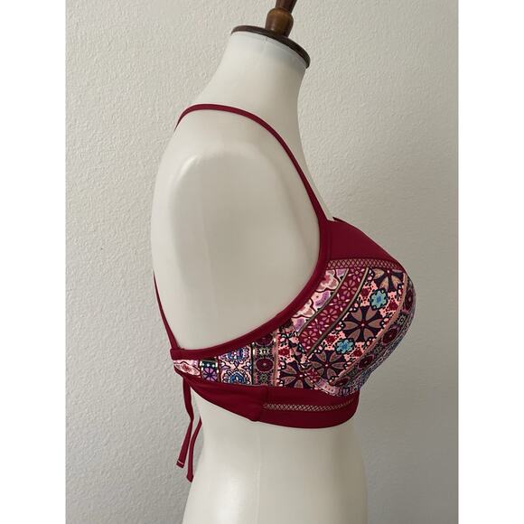 Shade & Shore Swim Bikini Top Cut Out Color Block Swimwear - Picture 5 of 9